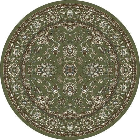 ART CARPET 8 Ft. Arabella Collection Traditional Border Woven Round Area Rug, Green 841864102510
